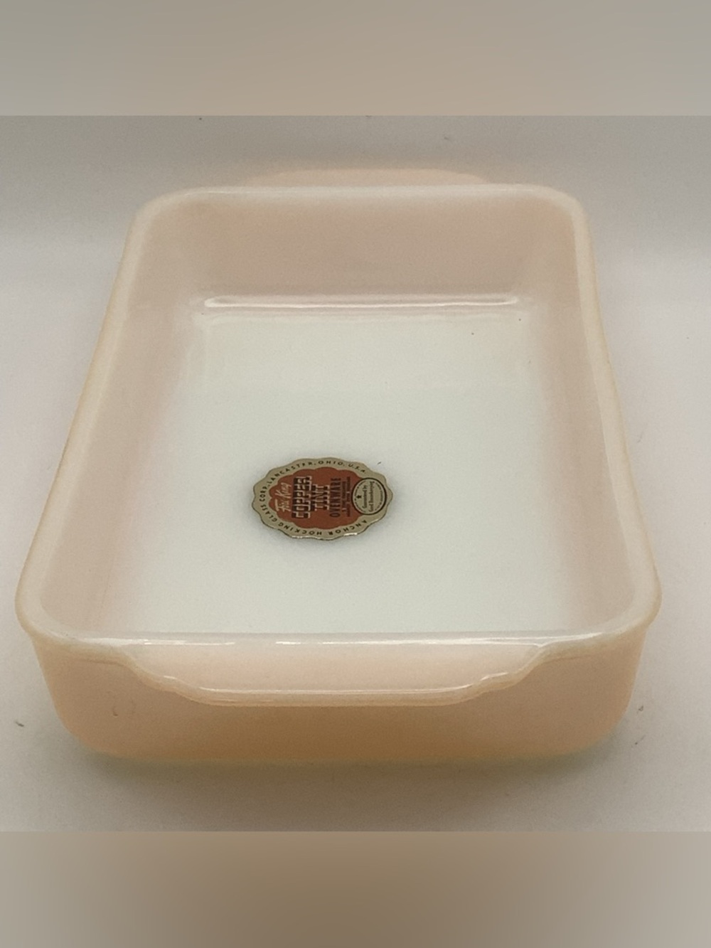 Vintage Fire King Copper Tint Rectangular Baking Dish - Picture 5 of 11